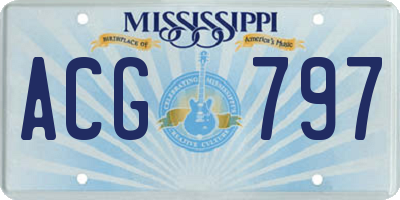 MS license plate ACG797