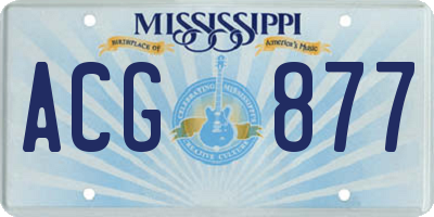MS license plate ACG877