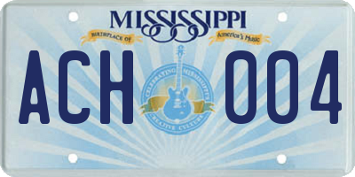 MS license plate ACH004