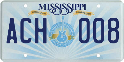 MS license plate ACH008