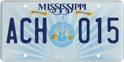 MS license plate ACH015