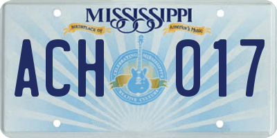 MS license plate ACH017