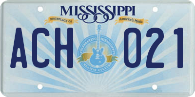 MS license plate ACH021