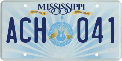 MS license plate ACH041