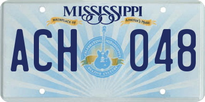 MS license plate ACH048