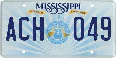 MS license plate ACH049