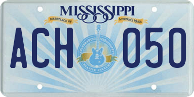 MS license plate ACH050