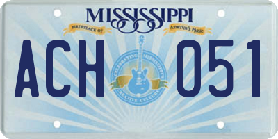 MS license plate ACH051