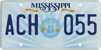 MS license plate ACH055