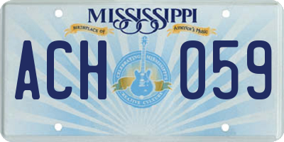 MS license plate ACH059