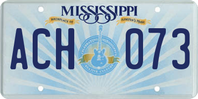 MS license plate ACH073