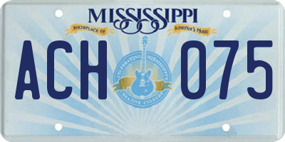 MS license plate ACH075