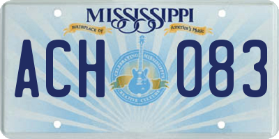 MS license plate ACH083