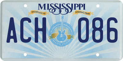 MS license plate ACH086