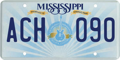 MS license plate ACH090