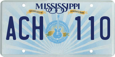 MS license plate ACH110