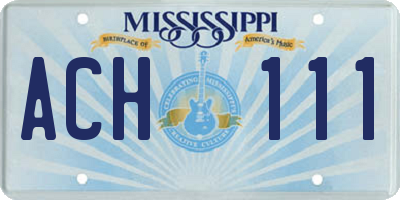 MS license plate ACH111