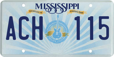 MS license plate ACH115