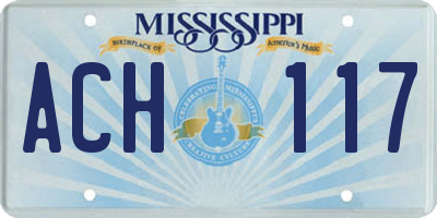 MS license plate ACH117
