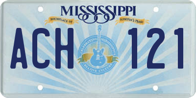 MS license plate ACH121
