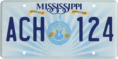 MS license plate ACH124