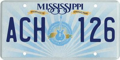 MS license plate ACH126