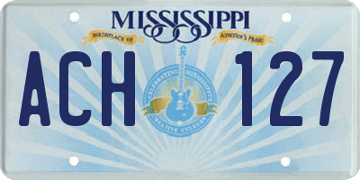 MS license plate ACH127