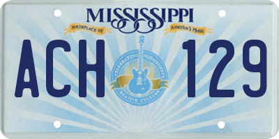 MS license plate ACH129
