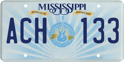 MS license plate ACH133