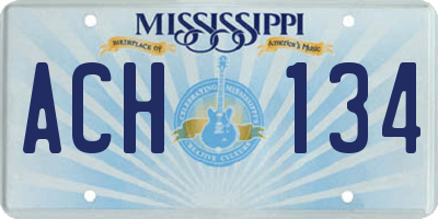 MS license plate ACH134