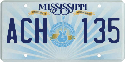 MS license plate ACH135
