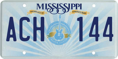 MS license plate ACH144