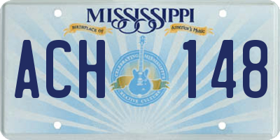 MS license plate ACH148