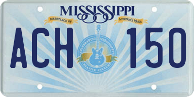 MS license plate ACH150