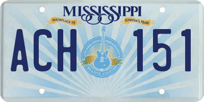 MS license plate ACH151