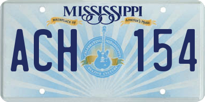 MS license plate ACH154