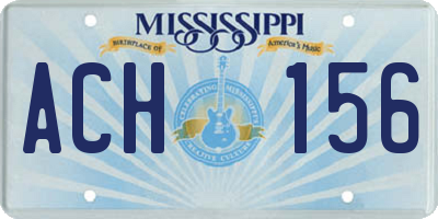 MS license plate ACH156