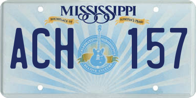 MS license plate ACH157