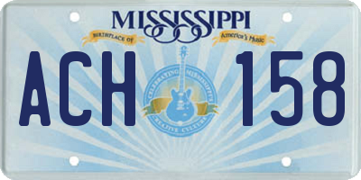 MS license plate ACH158