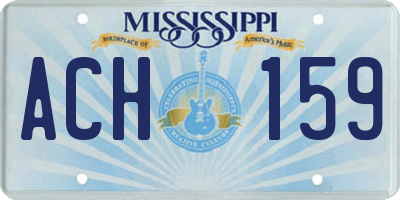 MS license plate ACH159