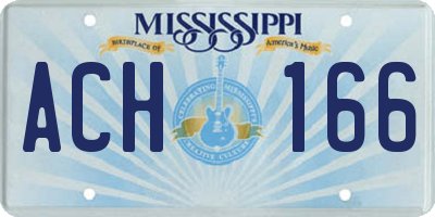 MS license plate ACH166