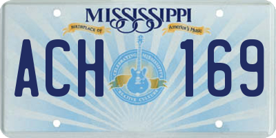 MS license plate ACH169