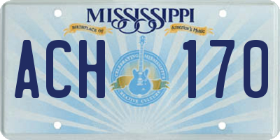 MS license plate ACH170
