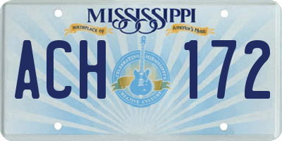 MS license plate ACH172