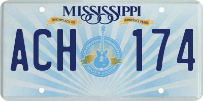 MS license plate ACH174