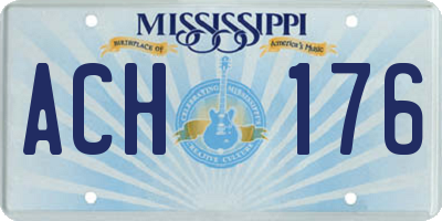 MS license plate ACH176