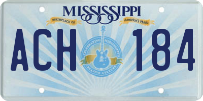 MS license plate ACH184