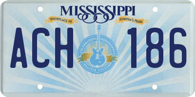 MS license plate ACH186