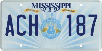 MS license plate ACH187