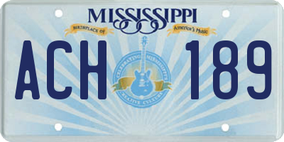 MS license plate ACH189